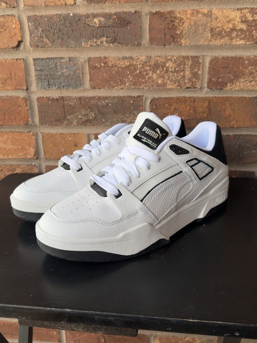 Puma Men’s White and Black Low-Top Sneakers